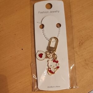 Hello Kitty Gold and Red Keychain